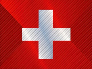 Obraz premium Swiss Precision - Sharp lines, Zurich flag, technical accuracy, geometric, clean