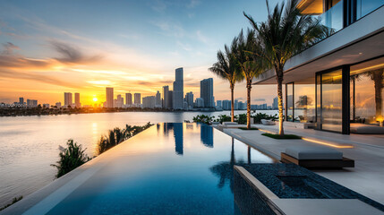 Fototapeta premium Miami Sunset Pool.