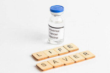 Medical Vial with label on a white background