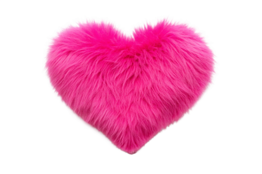 Furry pink heart sticker png