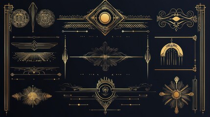 Elegant Art Deco Frame and Border Collection with Stylish Designs