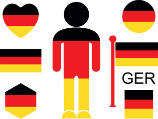 German flag. Isolated German flag on white background