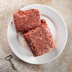 spam ham fresh luncheon canned meat meal food snack on the table copy space foodbackground rustic top view