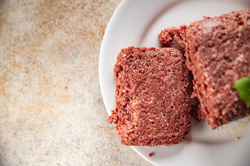 spam ham fresh luncheon canned meat meal food snack on the table copy space foodbackground rustic top view