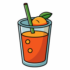 glass of tomato juice vector