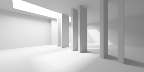 Obraz premium Abstract light corridor interior. Futuristic architecture background