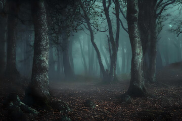 Fototapeta premium Spooky Forest Halloween Scary