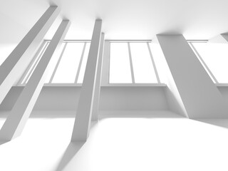 Abstract light corridor interior. Futuristic architecture background