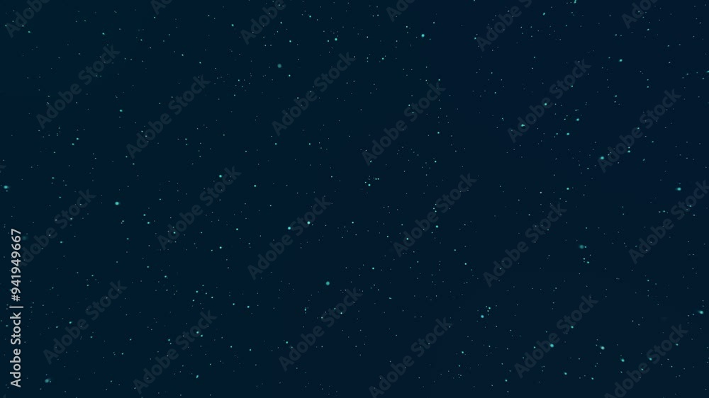 Wall mural flight into the space. loop animation. abstract dark green background. traveling through star fields