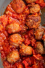 meatballs tomato sauce meat fresh meal food snack on the table copy space foodbackground rustic top view