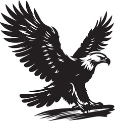 Obraz premium eagle silhouette vector style with white background