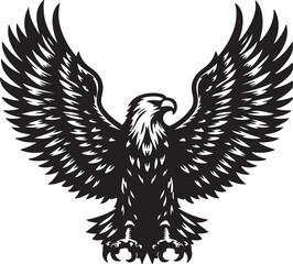  eagle silhouette vector style with white background