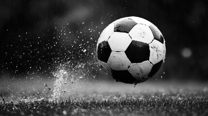 Naklejka premium Soccer Ball in Mid-Air