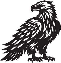  eagle silhouette vector style with white background