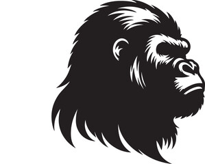 Gorilla silhouette vector style with White Backgroun