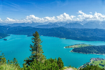 Walchensee und Alpen am Herzogstand