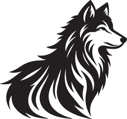 Wolf silhouette vector style with White Background