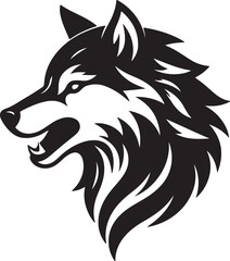 Wolf silhouette vector style with White Background