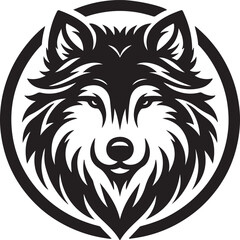 Wolf silhouette vector style with White Background