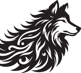 Wolf silhouette vector style with White Background