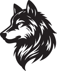 Wolf silhouette vector style with White Background