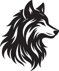 Wolf silhouette vector style with White Background