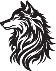 Wolf silhouette vector style with White Background