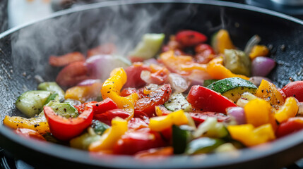 Colorful Vegetables Stir-Fried In Pan