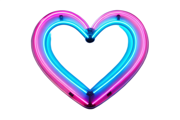 Heart neon Futuristic sign pink blue png