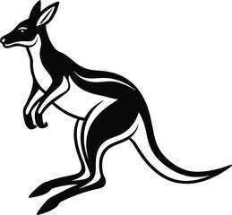 Vibrant kangaroo leaping illustration perfect for children's coloring books
