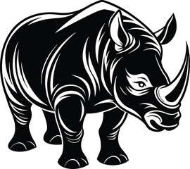 rhino isolated on white vector illustration 