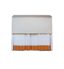 Cigarette Filters,Blank Tissue Paper,Cigarette Tubes with Yellow Filters, On White Background