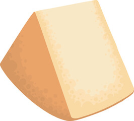 Flat cheese. Delicious dairy product, fresh farm market good. Italian or french cuisine, white and yellow cheese, decent vector icon