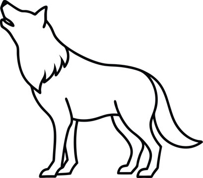 recommend clip art: Kids will love coloring this howling wolf line art bringing their favorite wild animal to life
                    