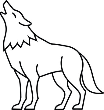 recommend clip art: Howling wolf line art for kids to color adding fun and creativity to their coloring book experience
                    