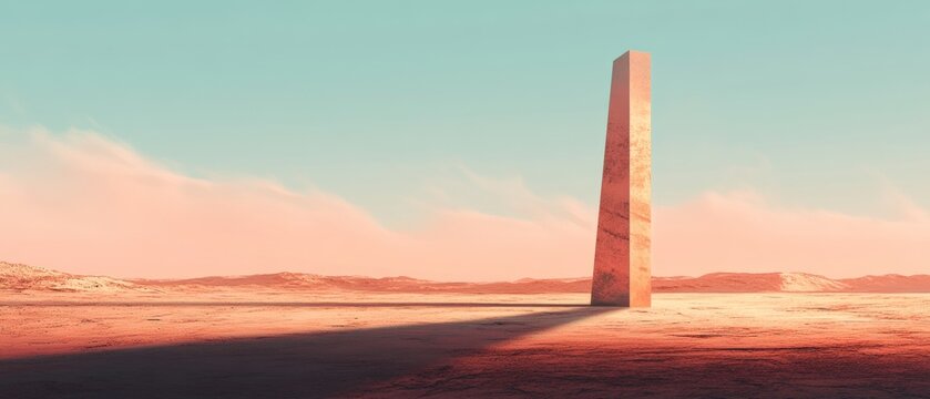 A tall, thin, and very tall structure is in the desert