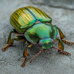 Naklejka premium green beetle close up