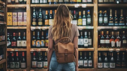 The customer in liquor aisle