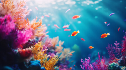Fototapeta premium coral reef and fish