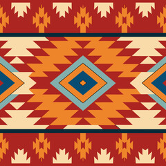 Navajo tribal ethnic American textile seamless pattern