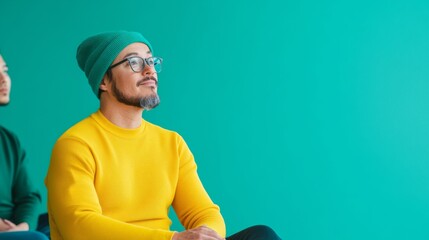 Diverse Counseling Session with Senior White Woman and Young Asian Man in Supportive Group Discussion