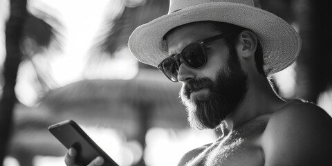 Stylish Surfer Checking Cell Phone