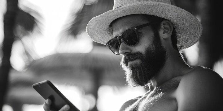 Stylish Surfer Checking Cell Phone