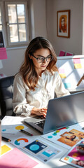 Fototapeta premium Creative Business Professional Analyzing Data in a Modern Office Environment