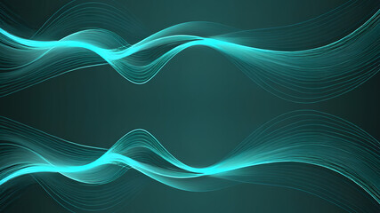 blue glowing neon curves lines abstract background