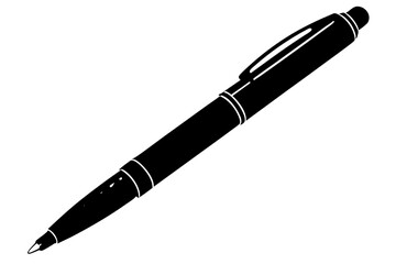 Silhouette Pen Vector on White