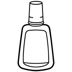 Simple Black-and-White Nail Polish Coloring Page for Kids – Bold Lines, No Extra Shapes, Vector Design