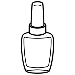 Simple Black-and-White Nail Polish Coloring Page for Kids – Bold Lines, No Extra Shapes, Vector Design
