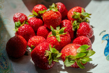 strawberries on a plate