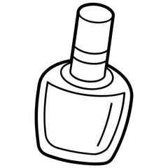 Simple Black-and-White Nail Polish Coloring Page for Kids – Bold Lines, No Extra Shapes, Vector Design